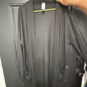 Black Open Front Cardigan